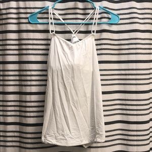 White lulu tank with strappy back